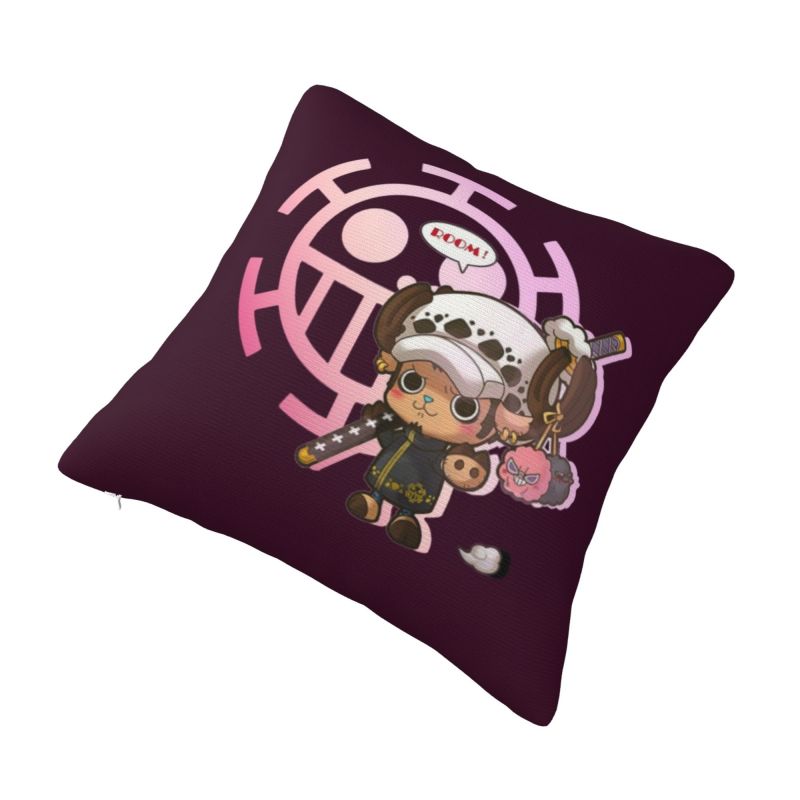 Custom One Pieces Luffy Anime Pillow Case 45x45cm Pirate Skull Manga Cushions Cover for Sofa Square Pillowcase