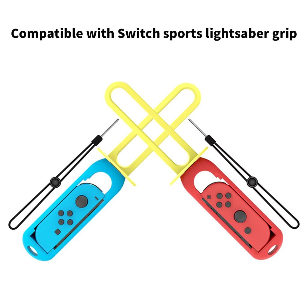 2Pcs Game Grips Handle Control Comfortable Grip with Wristband Enhance Gaming Experience Adjustable Hand Strap Game Lightsaber for Switch Joy-con