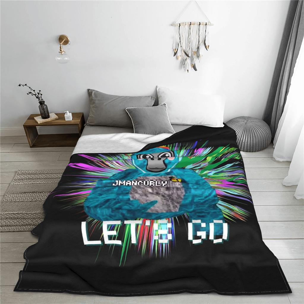 Jmancurly Gorilla Tag Blankets Soft Warm Flannel Throw Blanket Plush for Bed Living room Picnic Travel Home Sofa