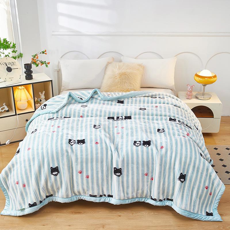 Double-Layer Thickened Raschel Blanket - Super Soft Anti-Static Fleece for Autumn/Winter, Perfect Wedding Gift.
