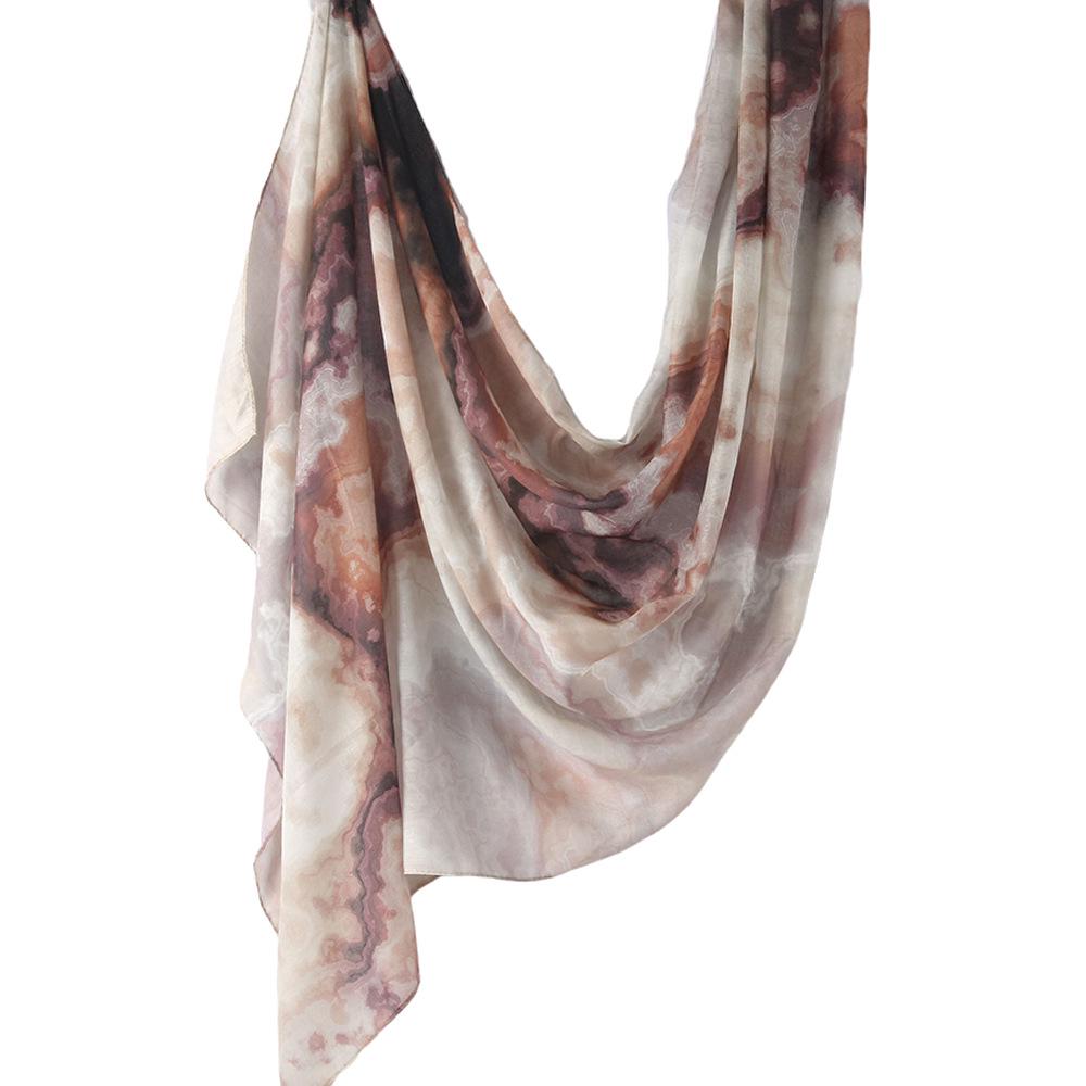 "Ethnic Watercolor Modal Cotton Shawl Satin Print Scarf for Women"