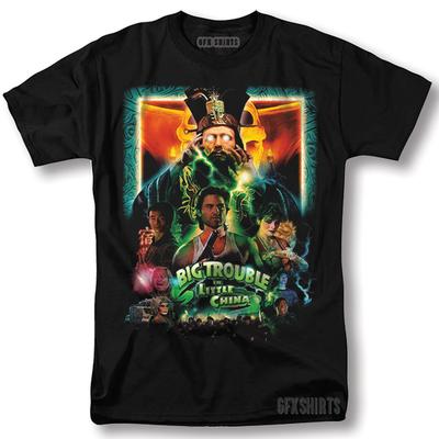 Big Trouble In Little China Maglietta Poster Classico Film Vintage Grafica T-Shirt