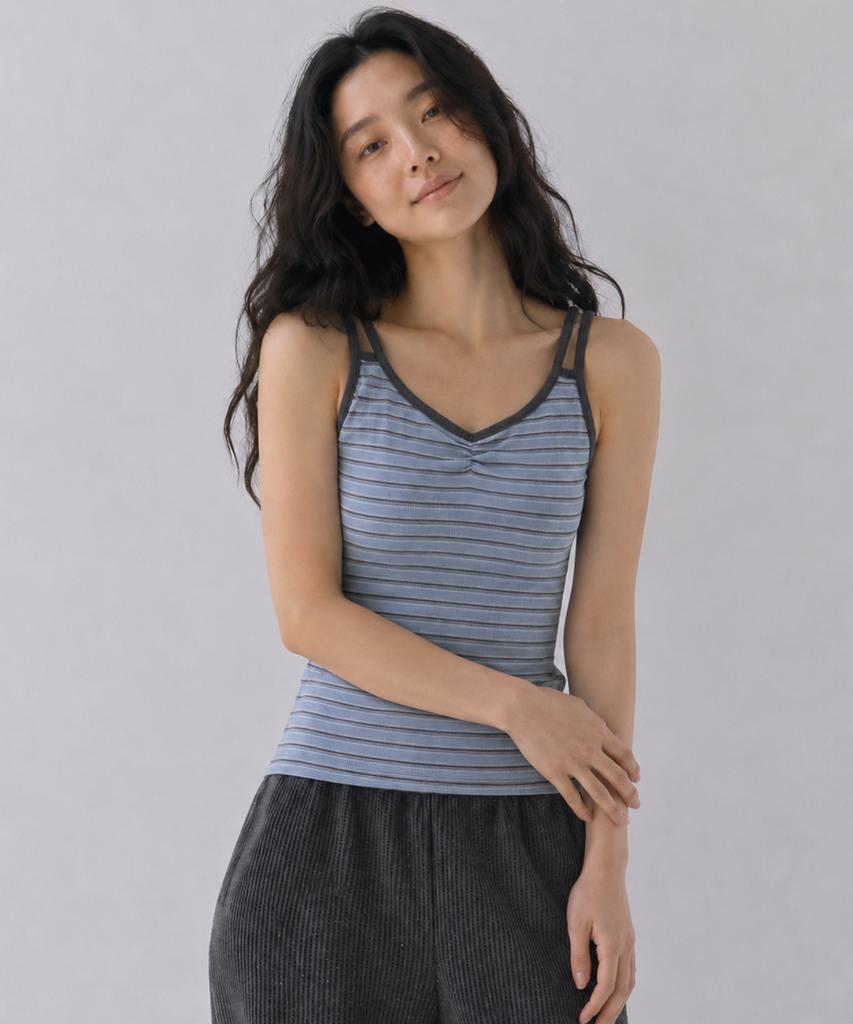 Sayu Fade Stripe Sleeveless Dusty Blue