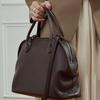 2025 New Bowling Bag Tote Bag Retro Minimalist Style Top Layer Cowhide Handbag Shell Bag Genuine Leather Women's Bag