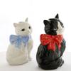 1PC Decoration Cat Lover Gifts Ceramic Vase Hand-Drawn Polka Dot Bow Tie Cute Small Diameter Aesthetic Cat Shape Artistic 20x14cm