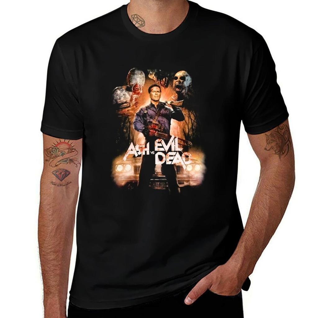 Universal Halloween Horror Nights Ash Vs Evil Dead Handmade TShirt Relaxed Casual Short Sleeve Tee