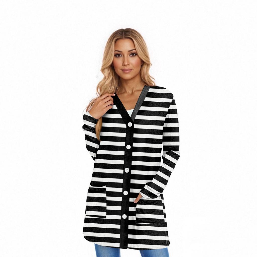 Women's Long Sleeve Cardigan Casual Jacket With Pockets Top