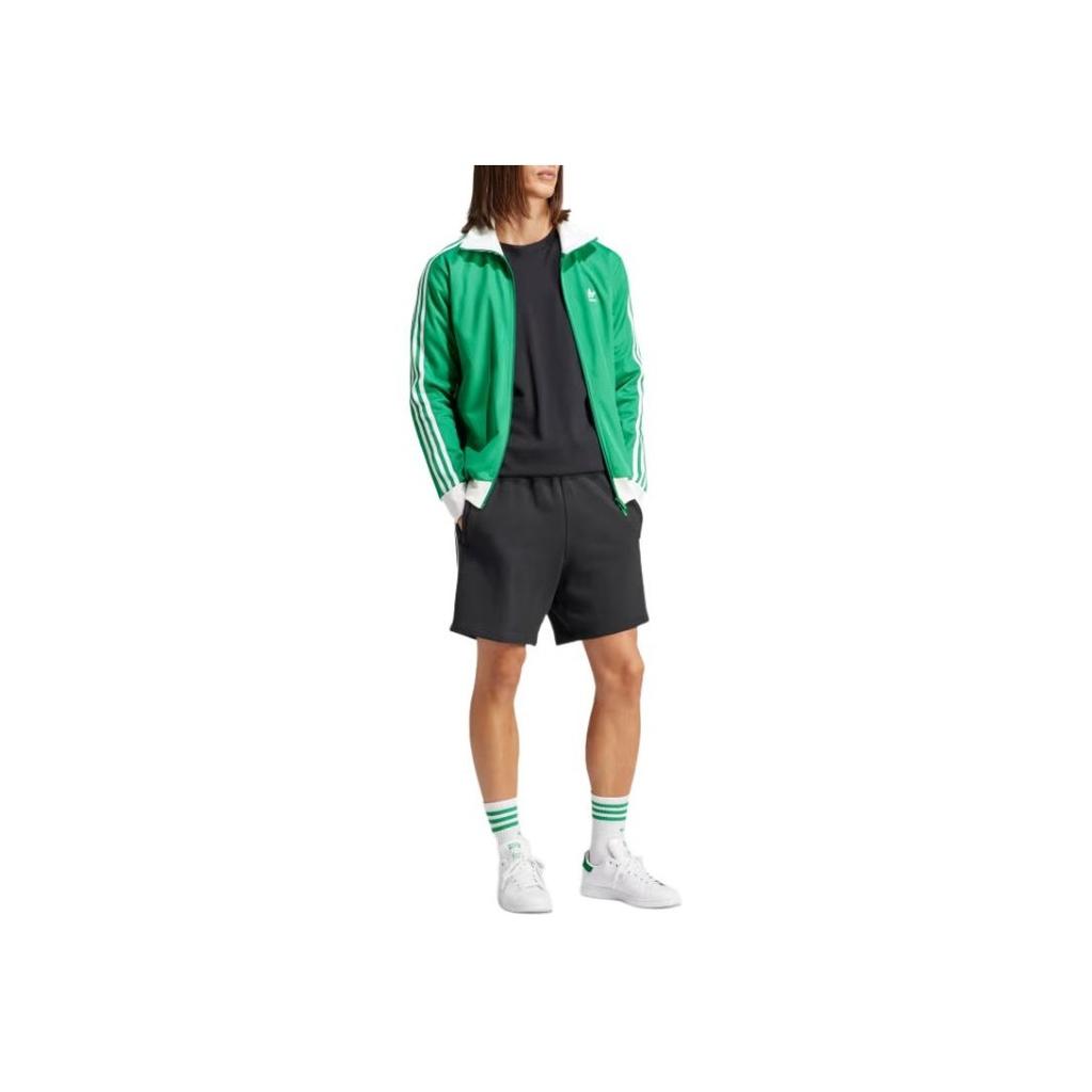 Adidas Originals Adicolor Classics Beckenbauer Color Block Stripe Design Casual Stand Collar Long Sleeve Jacket Men Jacket Green IU0769
