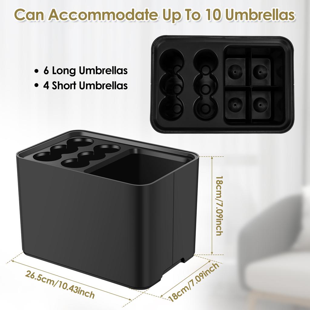 Regenschirm-Organizer-Gestell, Schirmständer mit abnehmbarer Tropfschale, rutschfester Basis, platzsparender Aufbewahrungshalter für den Haushalt