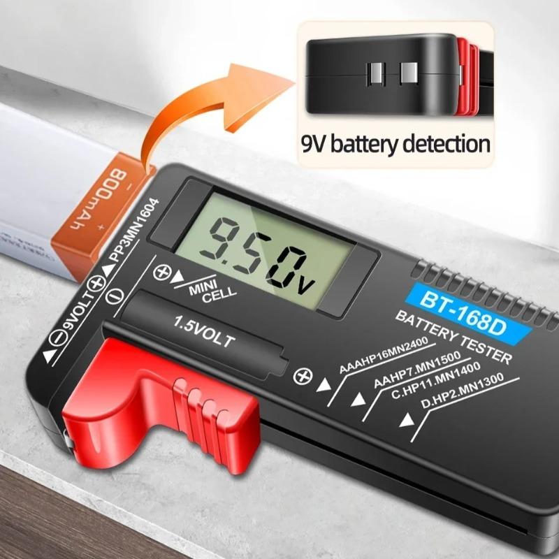 Universal Battery Tester BT-168D 1/2/5/7/9V CR2032 Button Batteries Quick Test Multifunctional Battery Level Detector Tool