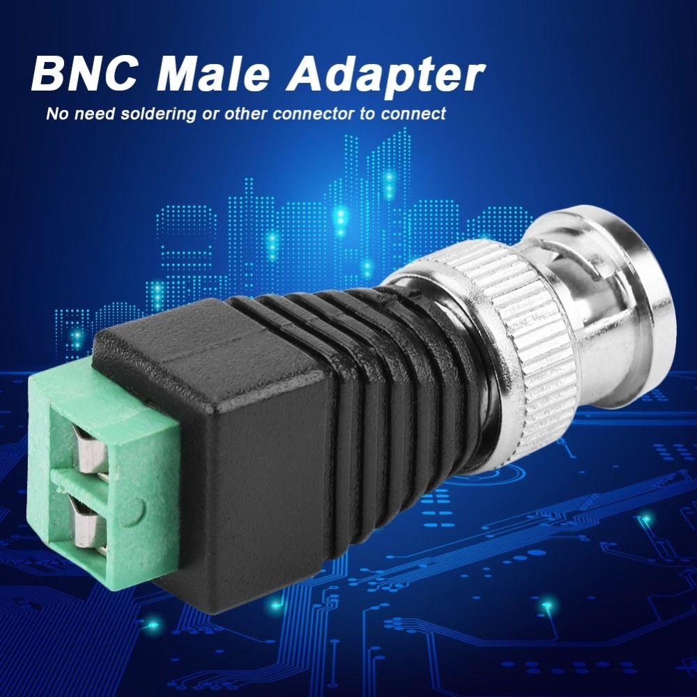 10PCS Quick Install BNC Male Connector Green Color Coaxial Connector Terminal Adapter Video Camera