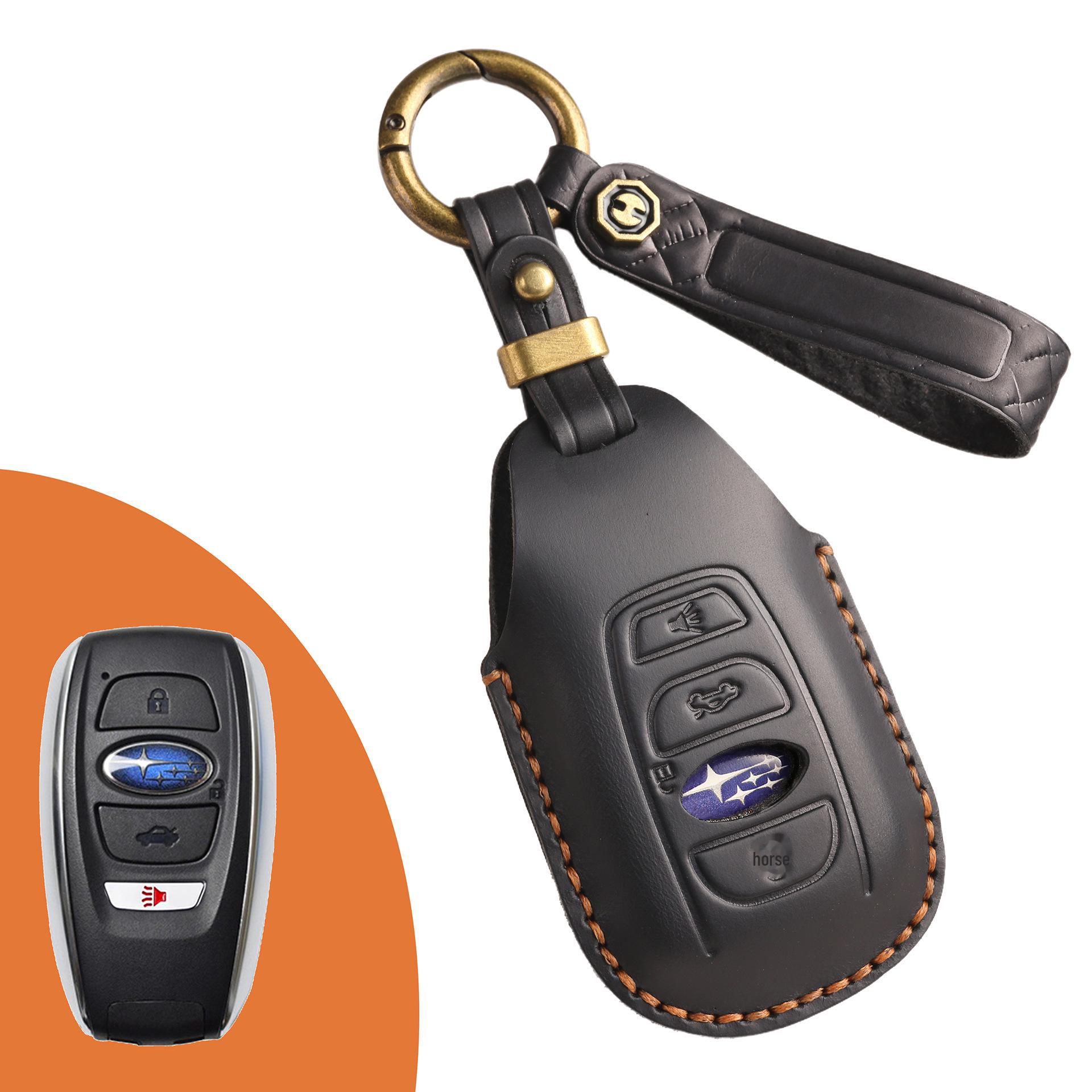 

Чохол для ключа з натуральної шкіри в ретро-стилі для Subaru XV, Forester, Outback, Legacy, BRZ