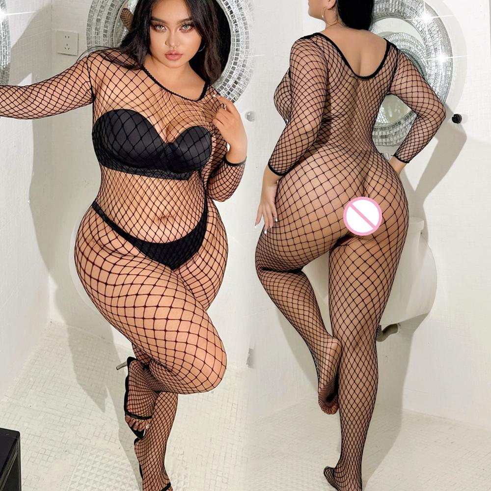 Erotic Sexy Lingerie Bodystocking Transparent Fishnet Pantyhose Tights Mesh Clothing Female Porn One Piece Full Body Stockings