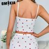 GMXIA Pajamas Pit Stripe Homewear Ladies Bow Lace Edge Sexy Suspenders Shorts Two-piece Set