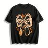 Autumn Floral Stethoscope Bow Print Casual Top Pure Cotton T-shirt