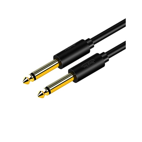 6.35mm Audio Guitar Cable, 1.5m Long, Plug, Bass, Shielded, Durable, Break-Resistant, for Instruments, Bass, Keyboards, Amplifiers, Drums, and More