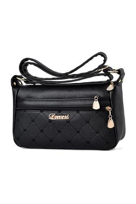 T.Y.ryan ryan Damen Umhängetasche, Crossbody-Tasche, PU-Leder, Schwarz