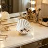 Decorative Jewelry Plate White Shell Dish, 3D Printed Holder, Creamy Dish Key Tray for Rings Earrings Necklaces