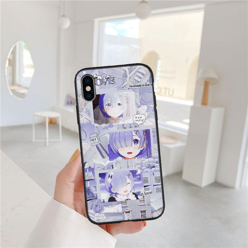 CJ48 Emilia Re Zero Ram Rem Phone Case for Samsung Galaxy S20 S21 S22 Ultra FE + Plus A21S A22 A24 A25 A26 A30 A30S A31
