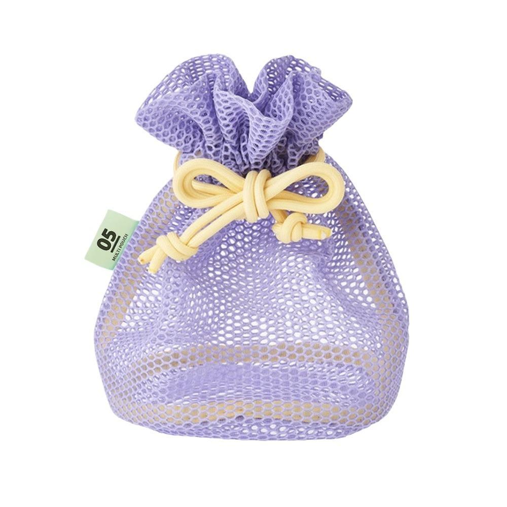 

Ultra Light Makeup Storage Bag Hollowed Out Travel Toiletry Bag Portable Mesh Drawstring Bag Girls фиолетовый