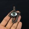 Evil Eye Pendant, 999 Copper Wire Wrapped Gemstone Jewelry, Handmade Pendant, For Mother Day