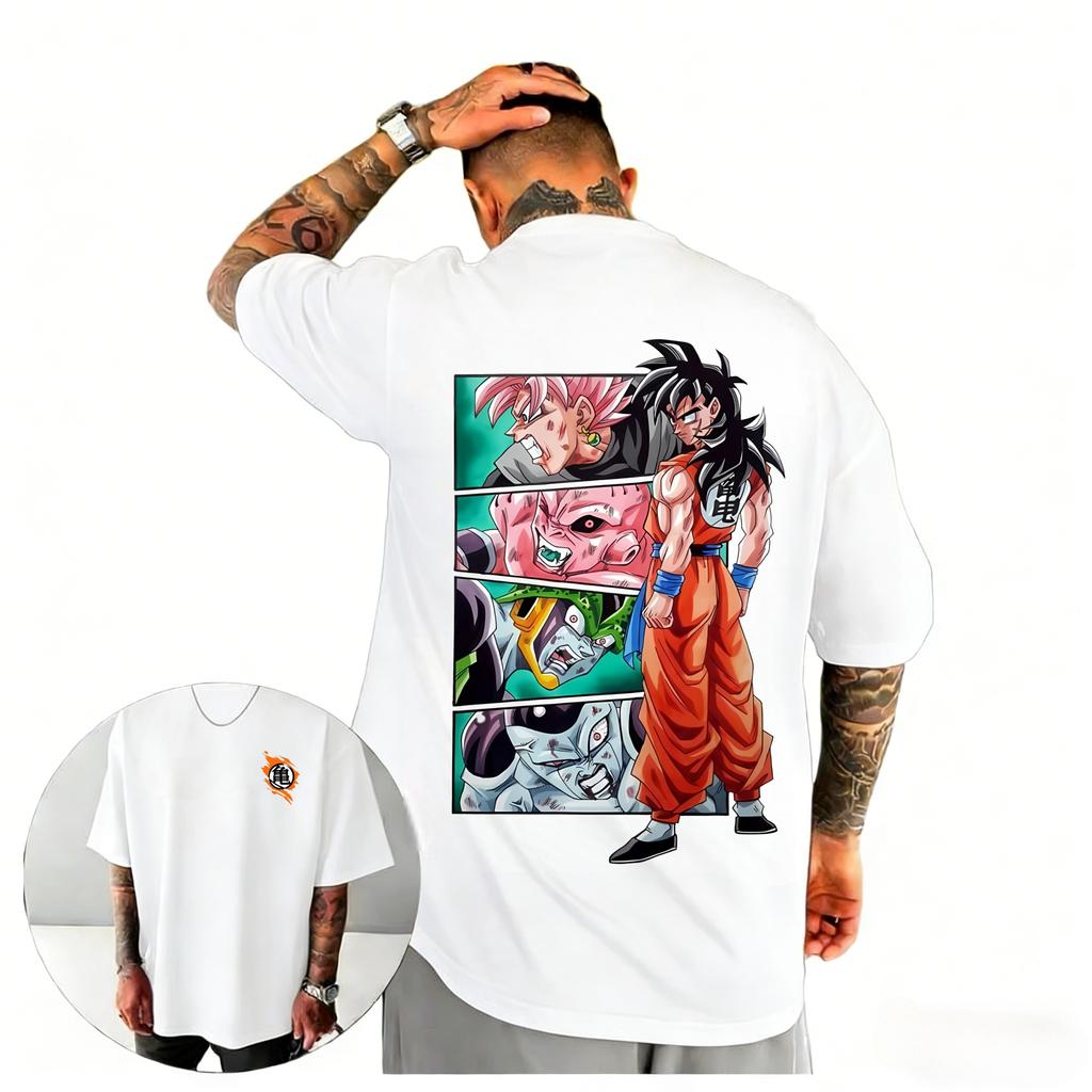 Dragon Ball Z Yamcha Villains Collection TShirt Vintage Casual Anime Graphic Print Pure Cotton Crew Neck Tops For Men Women