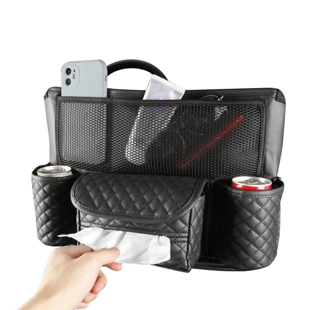 Car Pocket Handbag Holder Leather Handbag Holder For Car Car Mesh Organizer With More Space Pet Kids Barrier Car Seats Large