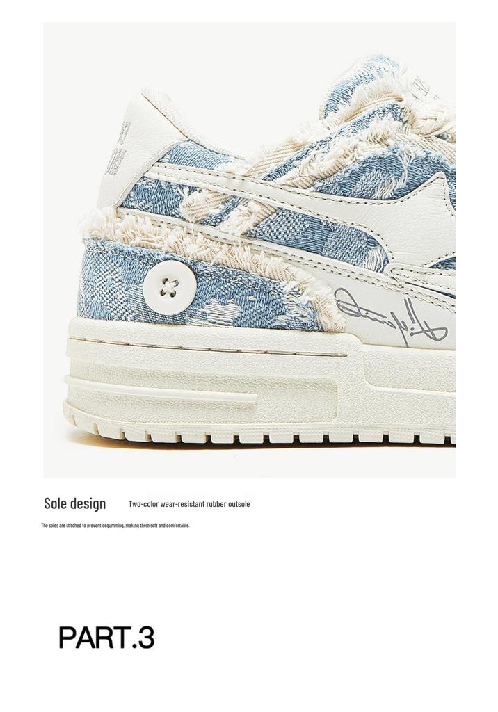 Zapatillas de Lona Lavada Transpirables Estilo Destructivo para Hombre y Unisex