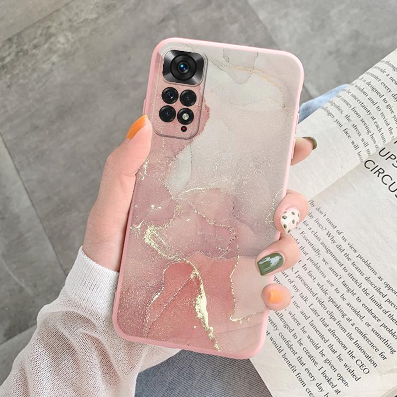 Marble Pattern Phone Case For Redmi Note 11 Pro Protective Cover Case Pink Silicon Soft Funda For Xiaomi Redmi 13C Note 13 4G