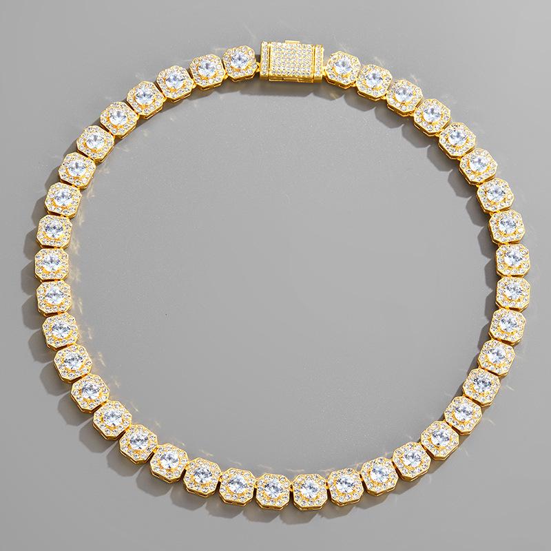 11mm Square Zircon Rock Candy Diamond Cuban Chain Jewelry