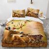 Cartoon Elk Duvet Cover King Queen Size Golden Deer Pattern Bedding Set for Teens Adults Wild Buck Quilt Cover with Pillowcase