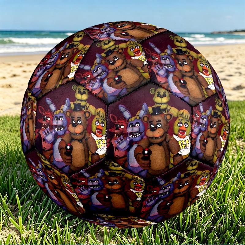 Five Nights at Freddy's Print Size 5 Soccer Ball, PU Wear Resistant Football for Match Training and Daily Practice, Birthday Gift for Soccer Fans