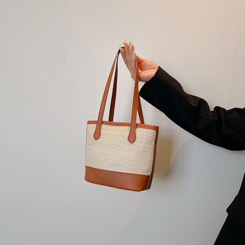 

2025 Ретро Соломенная Плетеная Женская Сумка-Тоут на Плечо Большой Вместимости