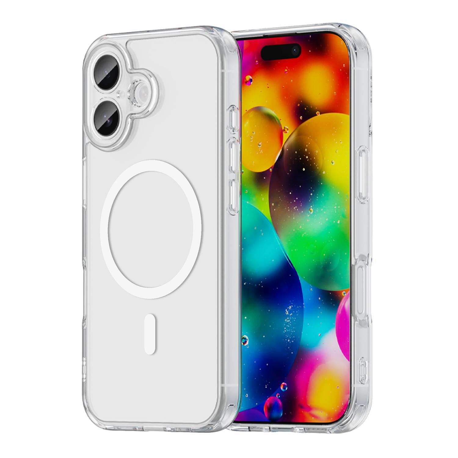 

For iPhone 17 Phone Case, Magnetic Shockproof Transparent Cover for iPhone 17 белый