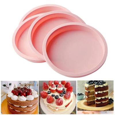 4-Zoll-Schicht-Backformen Silikon-Kuchenform Kuchenform Runde Herz-Dessert-Schneidefreie Kuchenform Muffin-Backwerkzeuge