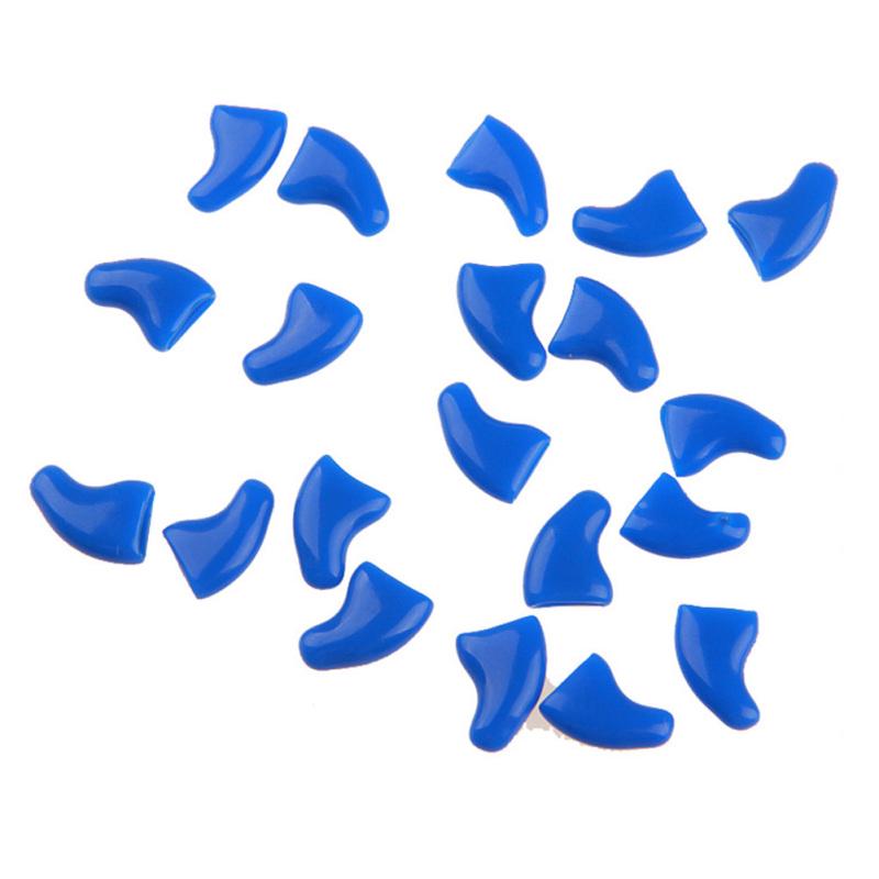 

20Pcs/Set Scratch Prevention Nail Caps for Cats Nail Wrap M синій