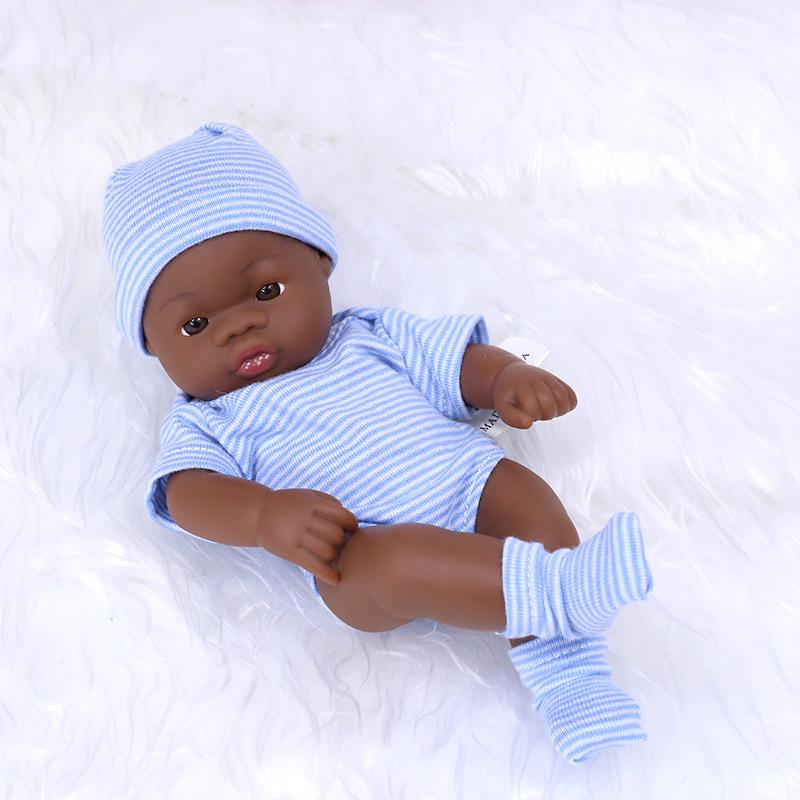 7-Inch Mini African American Baby Doll - Black Soft Vinyl Children's Toy