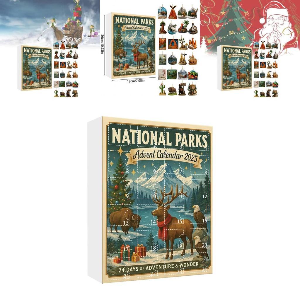 National Parks Christmas Countdown Calendar With Nature Theme For Family And Friends Celebration