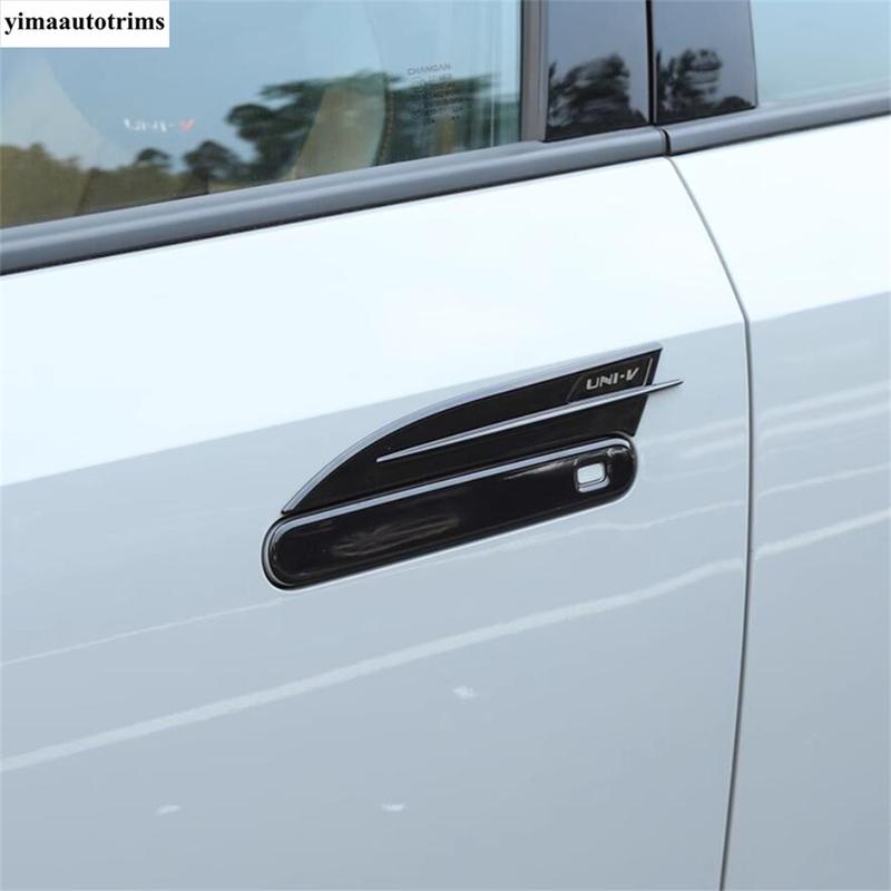 Car Door Handle Bowl Catch Decoration Cover Trim For CHANGAN UNI-V UNIV ABS Black / Carbon Fiber Accessories Exterior
