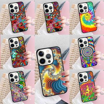 Psychedelic Trippy Phone Case For iPhone 17 Air 15 16e 14 13 Pro Max Coque 12 11 Pro Max PLUS Cover