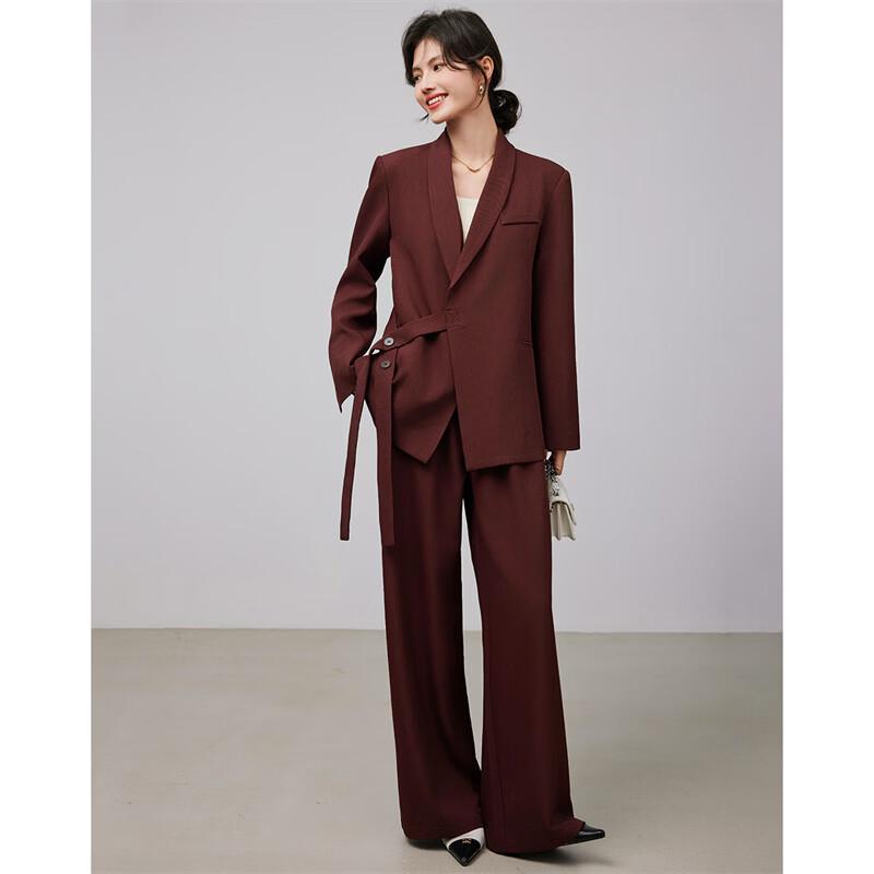 Xinfeiyu Women's Waist-Cinching Business Suit Set