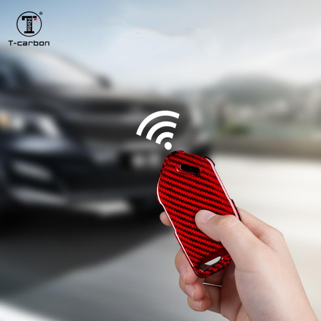 T-Carbon Carbon Fiber Car Key Case Cover For Kia Ev9 Picanto Sorento Mq4 Carnival Ka4 Morning K5 Carens Key Case Accesories