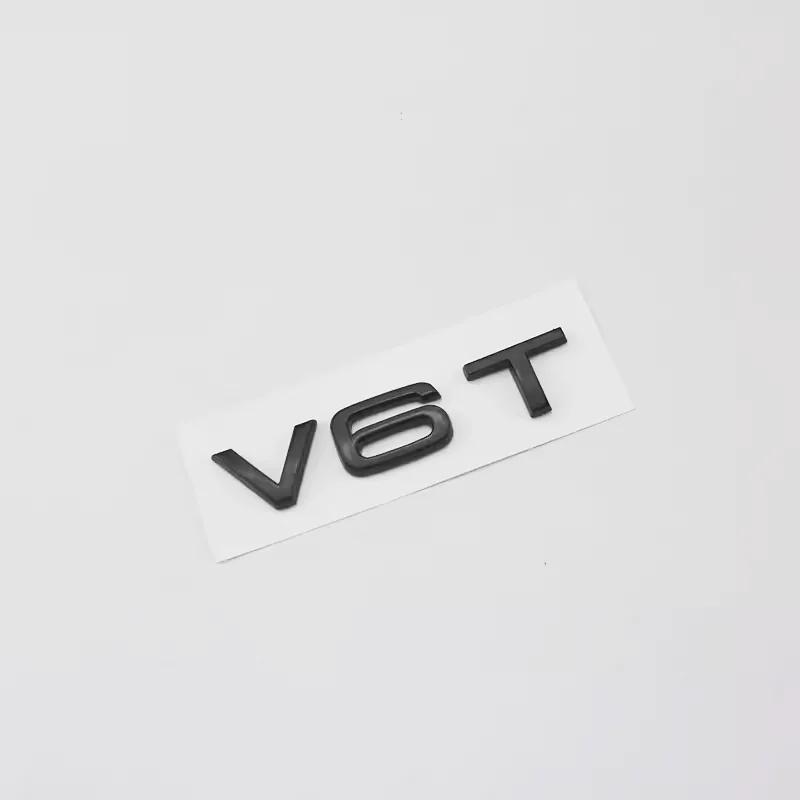 3d ABS Chrome Black V6T Logo Number Letters Car Fender V6 T Emblem Badge Decal For 154a A6 C7 A4 4 S4 V6T Sticker Accessoriesa154