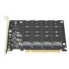 M.2 PCIE Adapter, Adapter Card 4-Port M.2 NVMe SSD To PCIEX 16M Key Hard Drive Converter Reader Expansion Card (PH44)