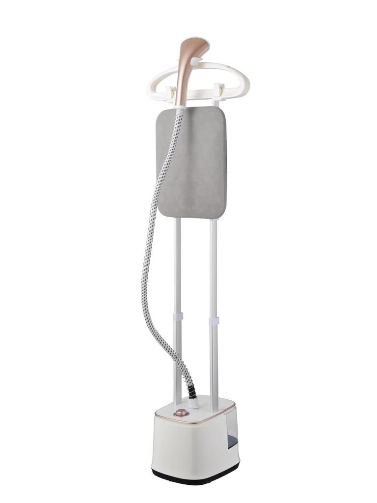 Dual-Rod Vertical Garment Steamer with Ironing Board, Large Steam Output, and Spacious Water Tank for Home Use