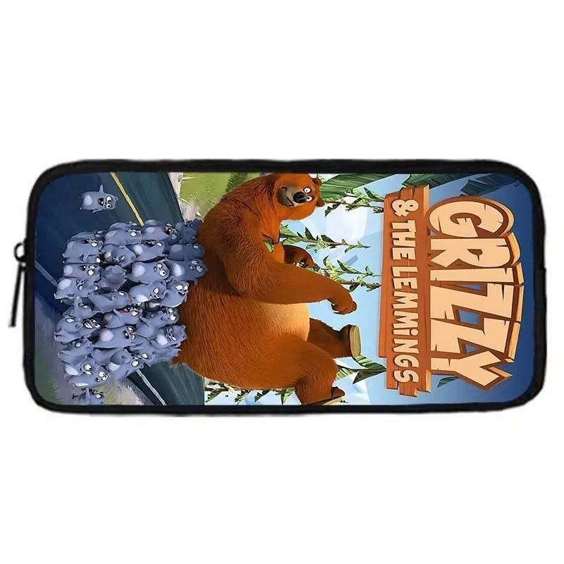 Grizzy And The Lemmings Pencil Case For Students With Polyester Material And Soft Storage Capacity