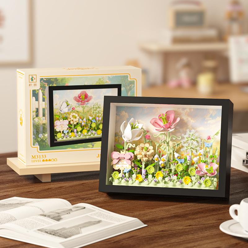 New-Off-The-Shelf Creative Superior-Grade 3D High-Standard Flower High-Standard Frame Construction Construction-Blocks High-Standard Diy with box