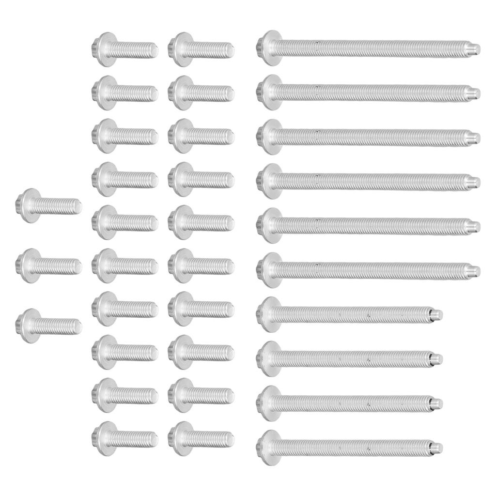 33pcs Engine Oil Pan Bolt Set Aluminum Rustproof 11‑13‑0‑392‑549 Replacement for 1 Series 135i 328i