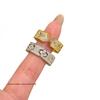 French Vintage Four-Leaf Clover & Baby's Breath Diamond Ring - Women's Luxury Fashion Statement Ring
