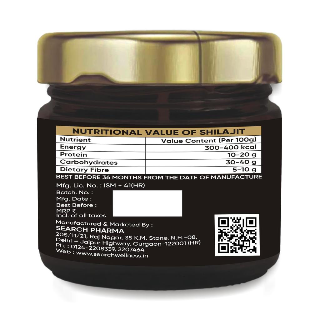 Rechercher Shilajit Gold Résine Bien-être pour Hommes et Femmes (Paquet de 10g de 1) | Shilajit Pur de l'Himalaya avec Or 24K | Améliore l'Endurance, la Force & l'Immunité